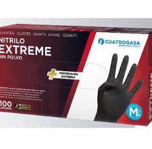 Luva nitrilo extreme preta 6,0 g (caixa 100 un.) - M